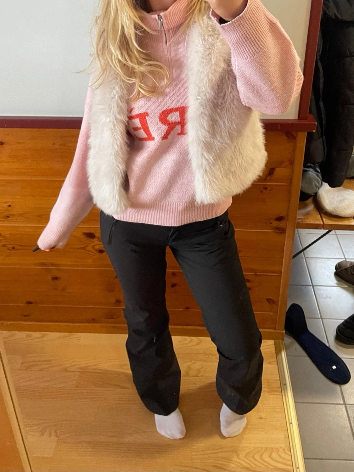 Svarta täckbyxor med raka ben - 1