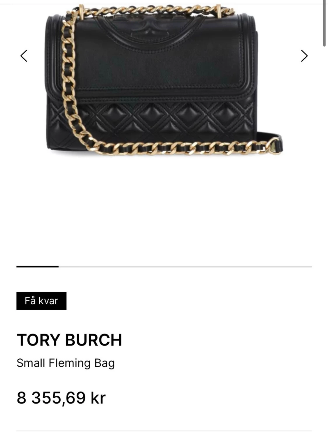 Svart quiltad axelväska med guldkedja - 2