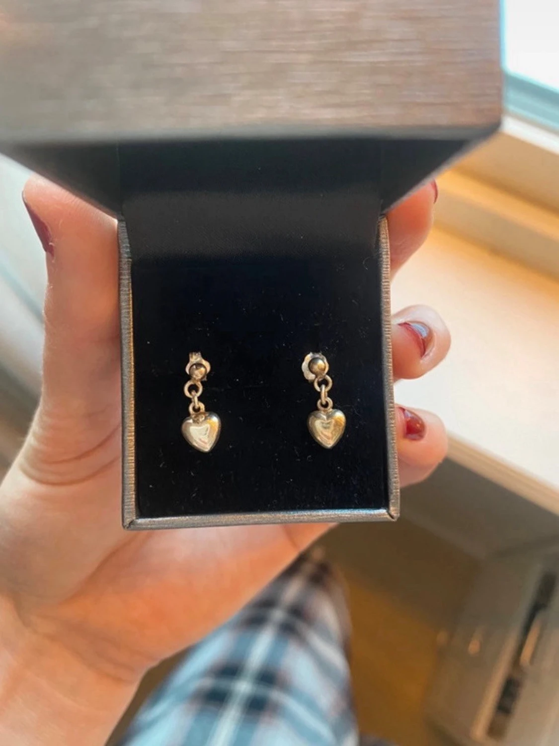  Vintage hjärtörhängen i sterling silver - 1