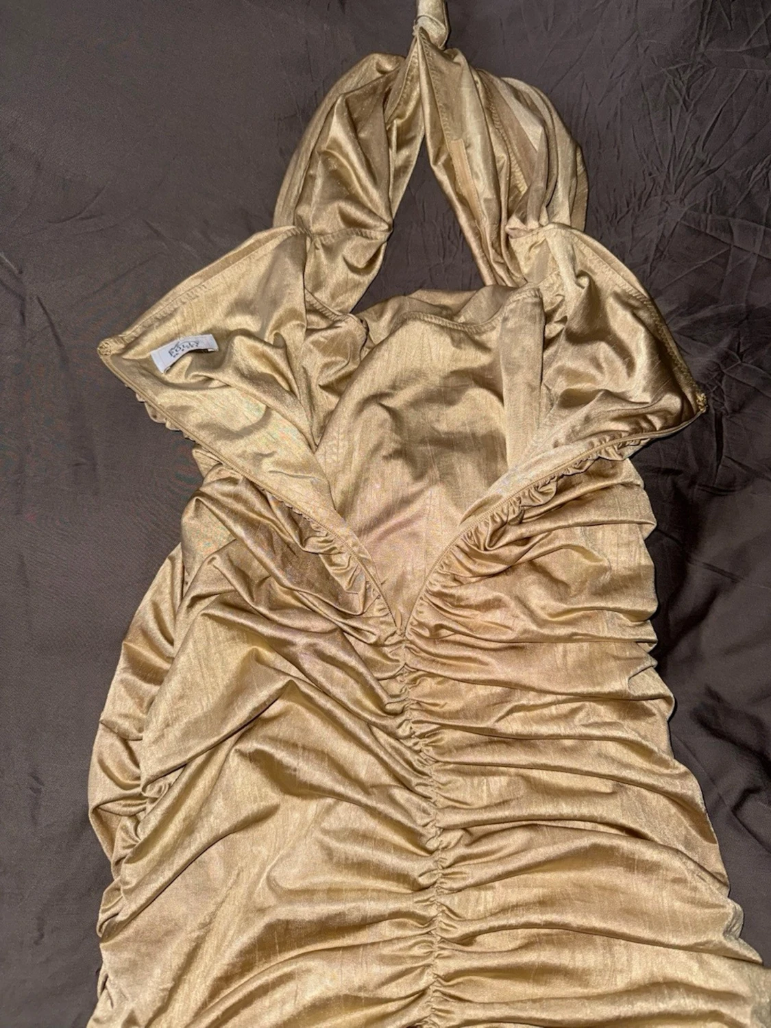 Champagnefärgad omlottklänning - 2