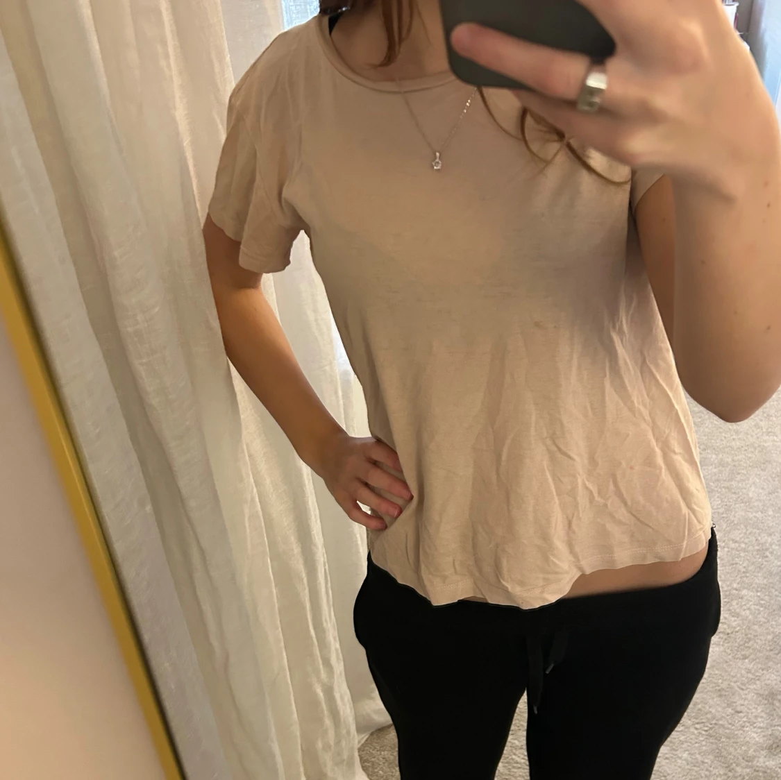 2x Beige/rosa kortärmad t-shirt i bomull - 1