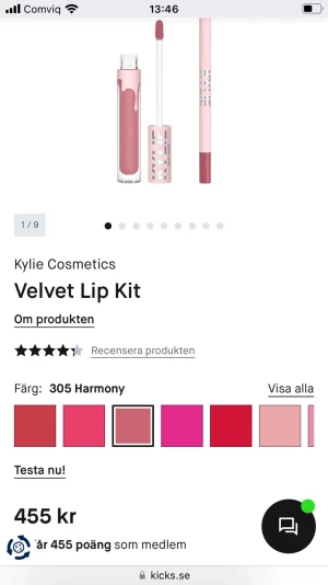 Kylie Cosmetics Velvet Lip Kit Harmony - Kylie Cosmetics Velvet Lip Kit i färgen 305 Harmony. Setet innehåller ett flytande läppstift med en matchande läppenna. Helt oandvänt då ja köpt fel färg (orginalpris 455) 