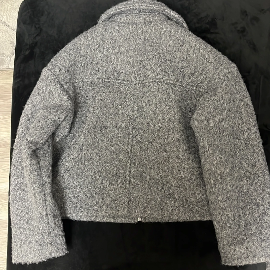 Grå teddyjacka från H&M med dragkedja - 1