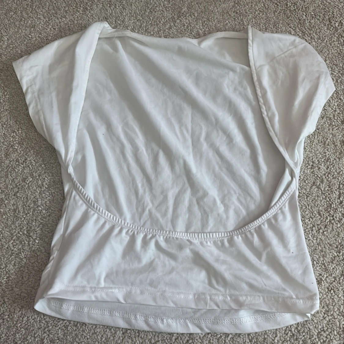 Vit omlott blus med kort ärm - 1