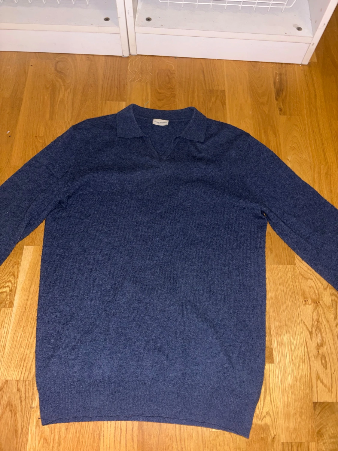 Blå stickad polotröja John Henric - 2