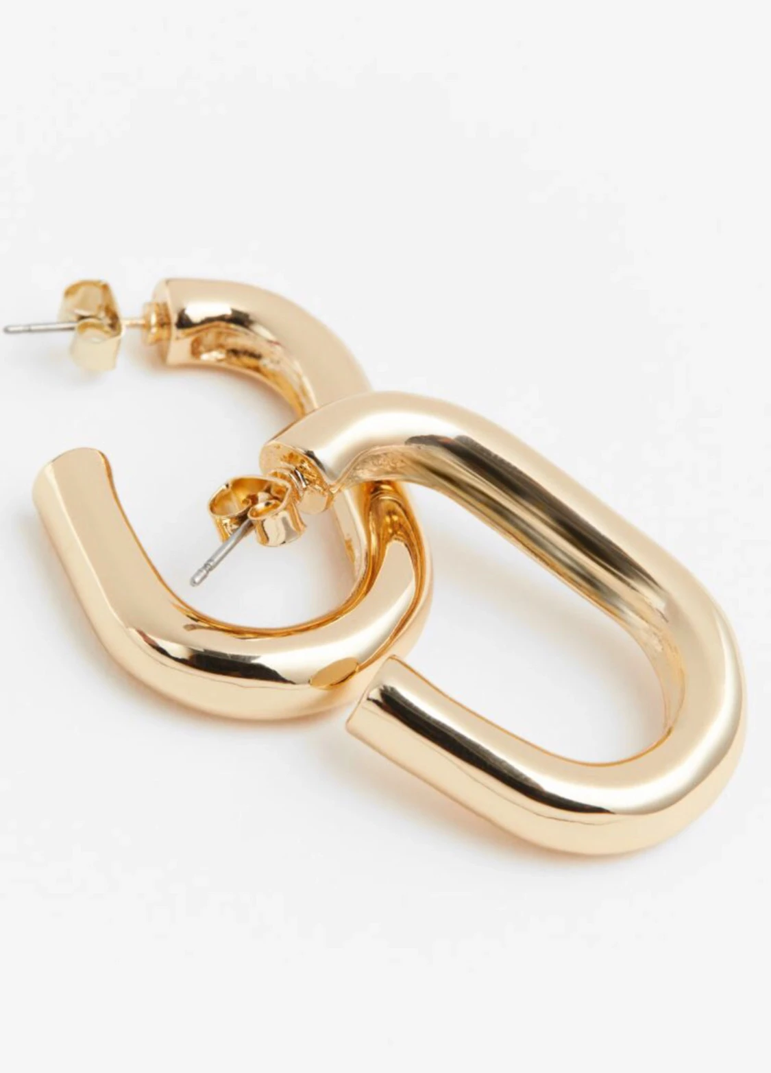 Chunky guldörhängen i oval form