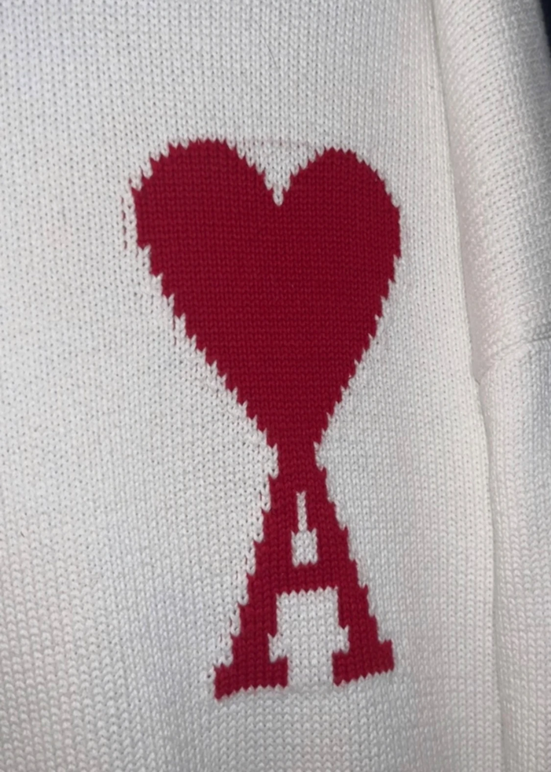Vit stickad Ami Paris tröja - 2