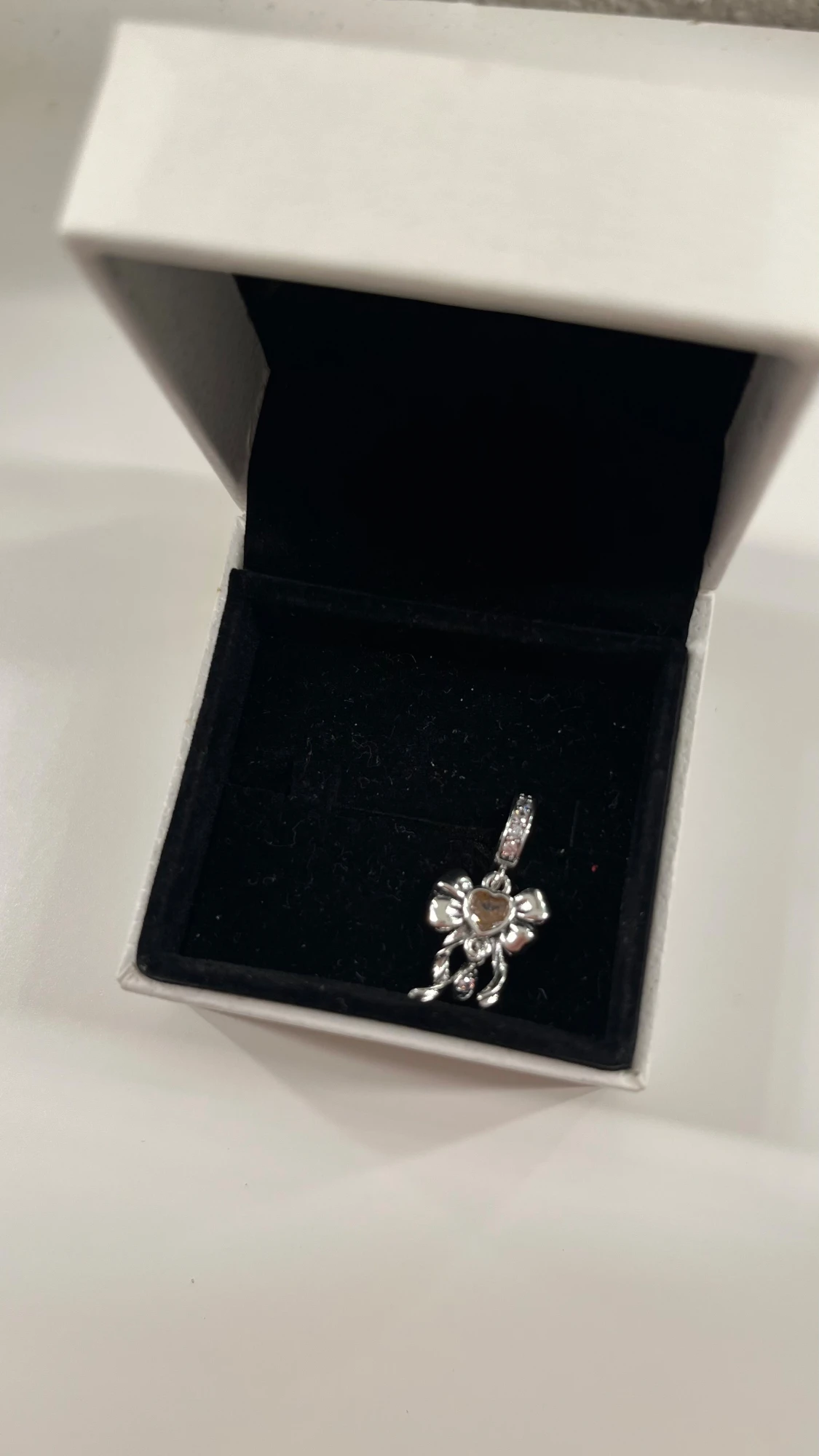 Pandora silverberlock med rosett och hjärta - 2