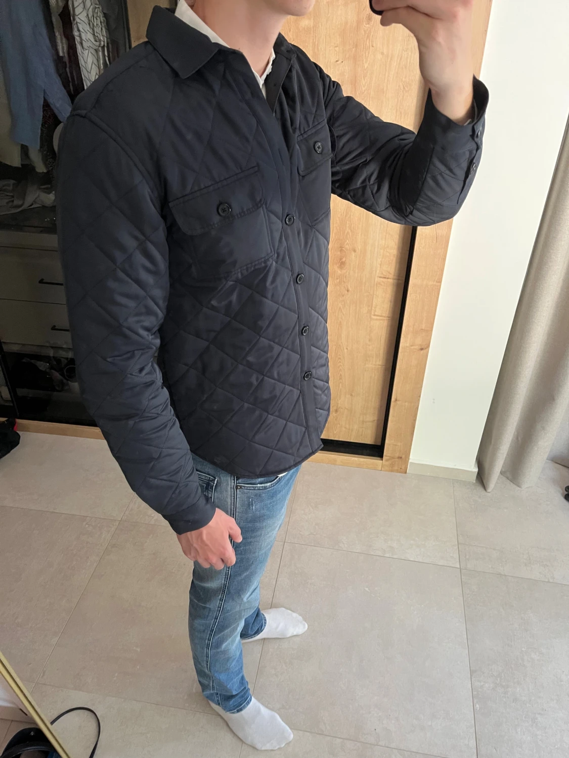 Navy blue quiltad overshirt från Jules - 1