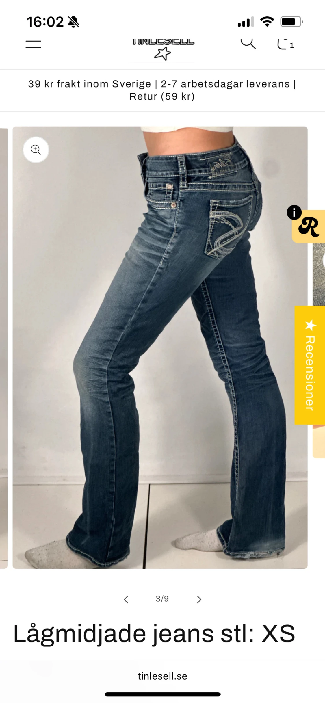Lågmidjade blå bootcut jeans XS - 2