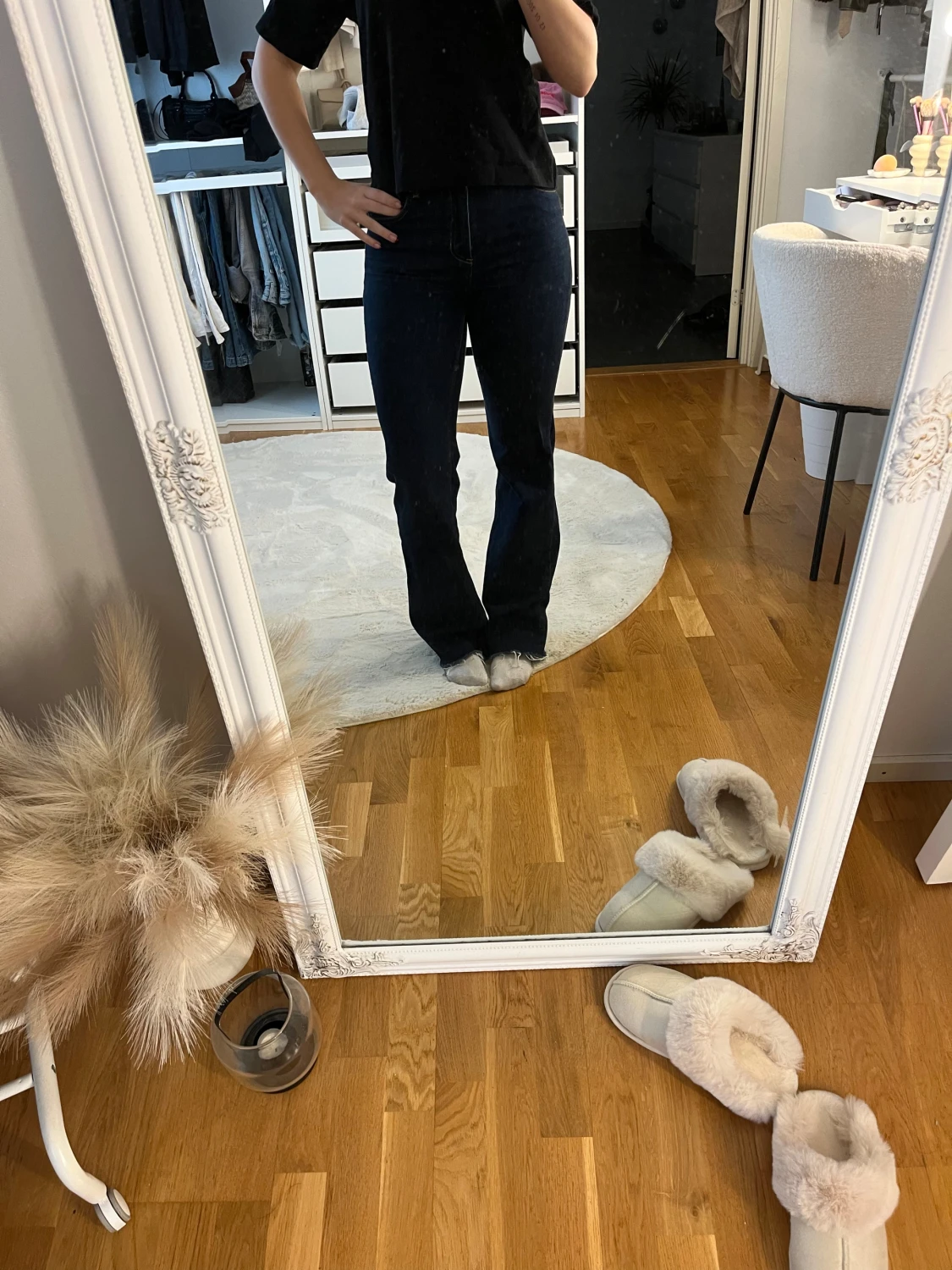 Mörkblå bootcut jeans - 3