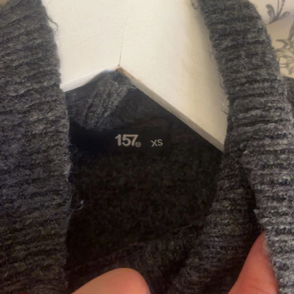 Mörkgrå stickad polotröja 157 XS - 2