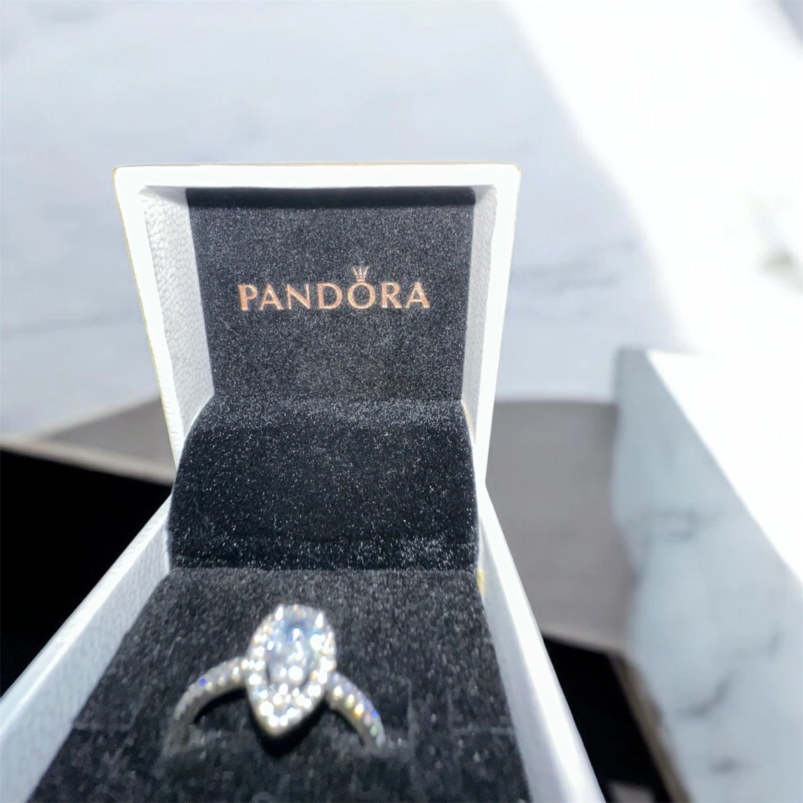 Silverring med stor sten  - 1