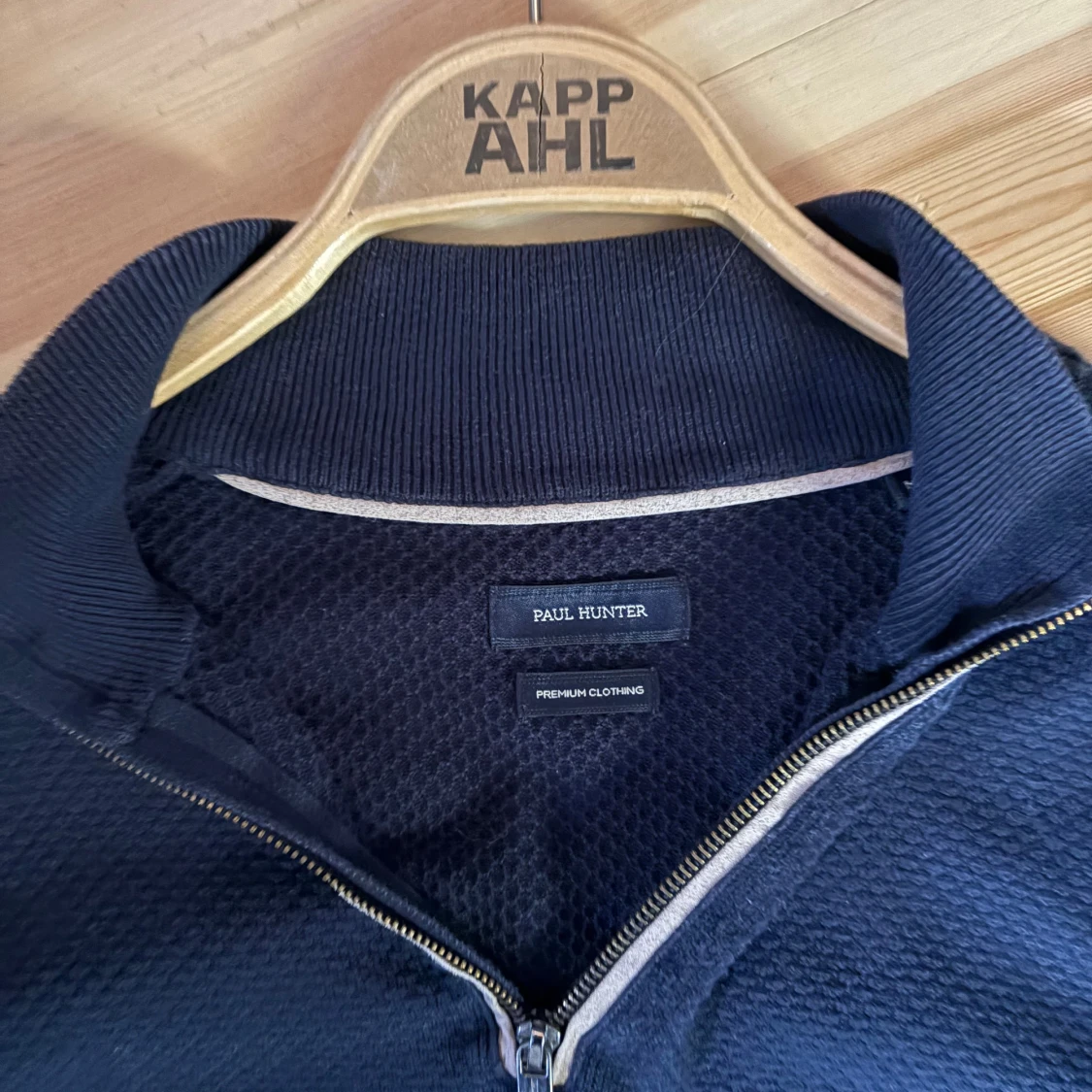 Marinblå half zip tröja Paul Hunter - 1