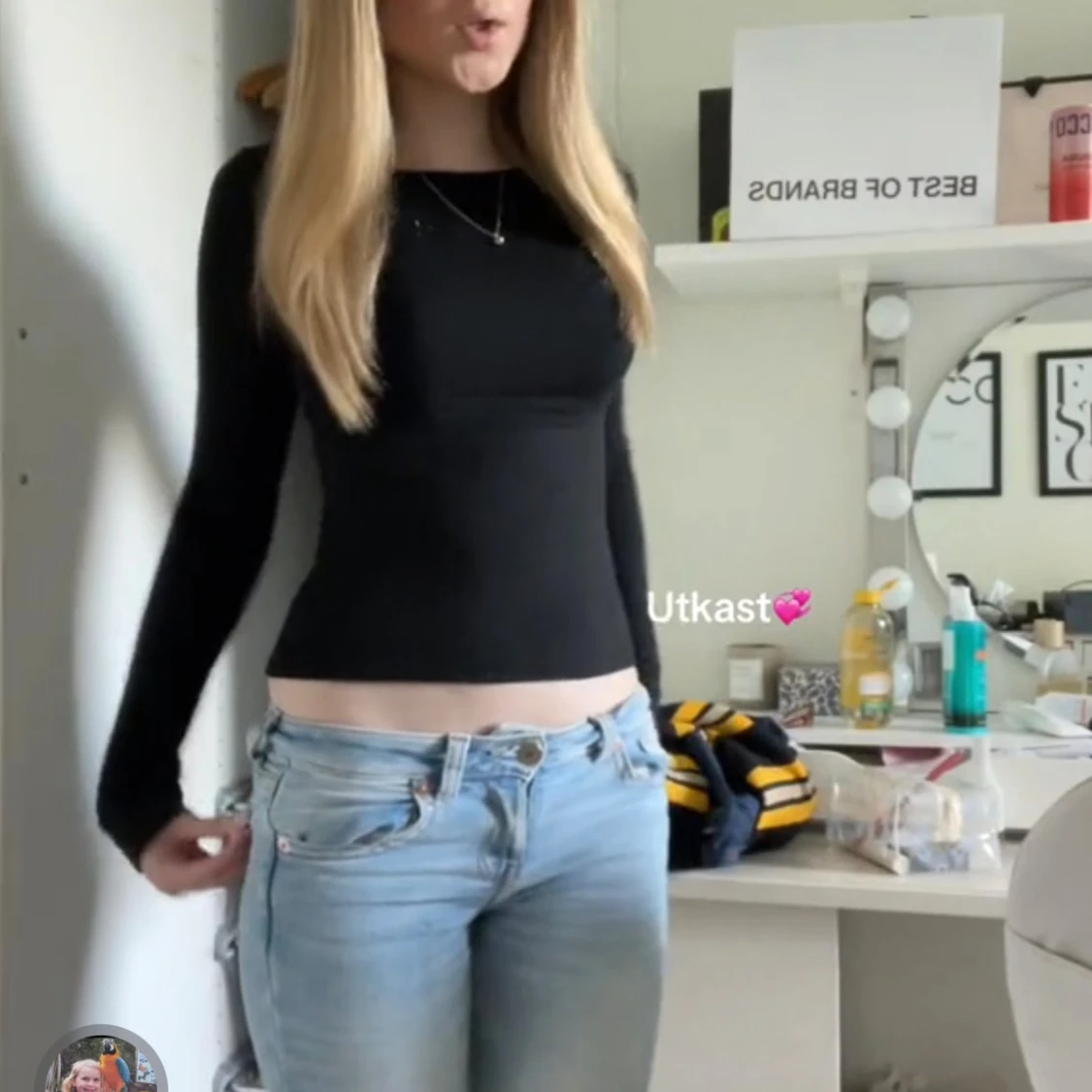 Svart långärmad topp