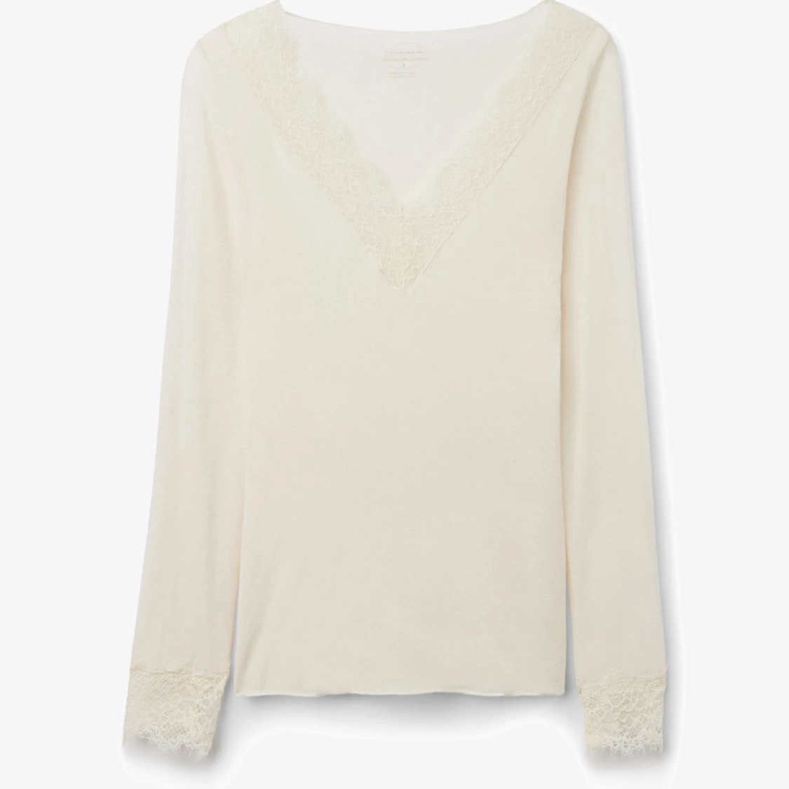 Vit långärmad spetstopp från Intimissimi  - 1