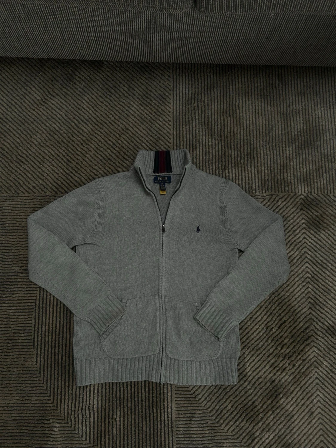 Grå stickad kofta från Polo Ralph Lauren