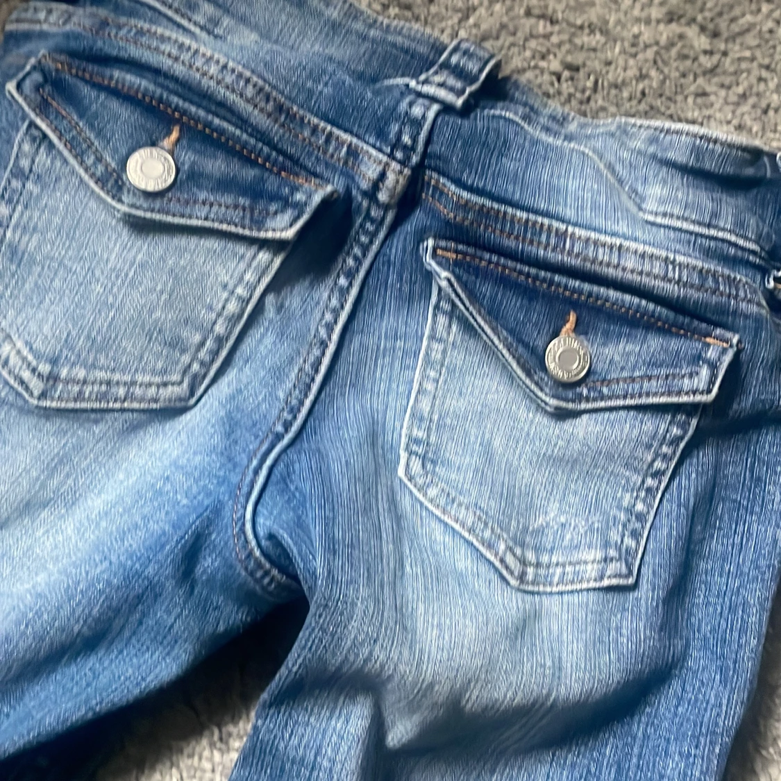 Blå bootcut jeans från H&M, stl 152 - 2