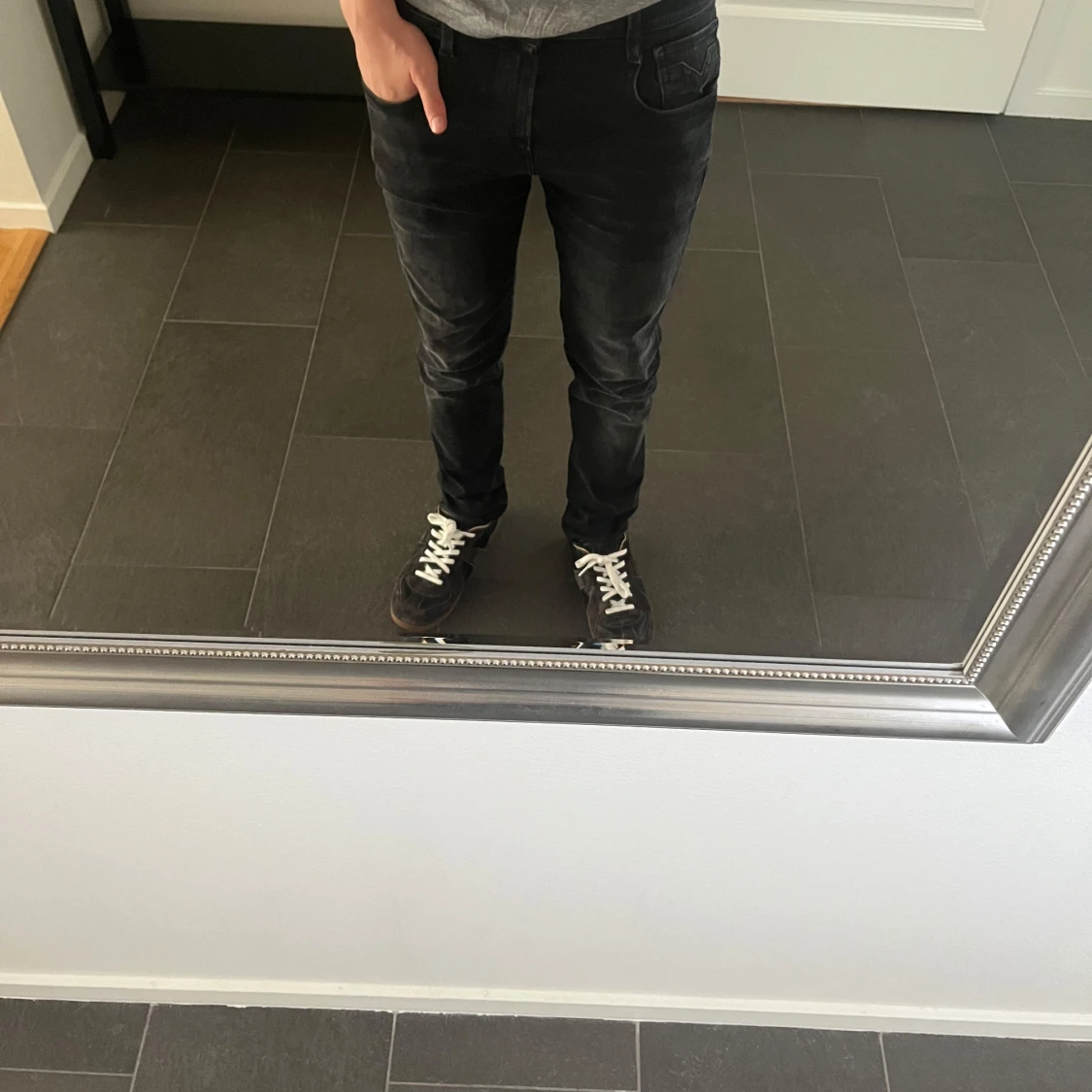 Svarta Replay Anbass Hyperflex jeans - 3