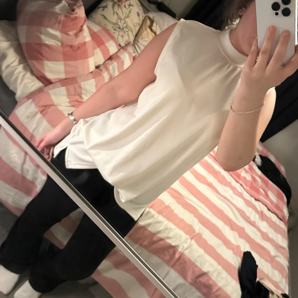 Vit halterneck t-shirt - 1