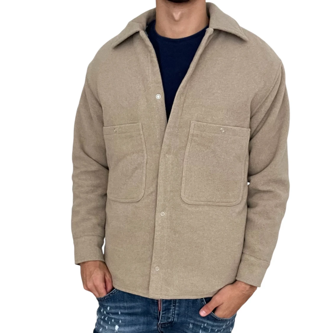 Fodrad overshirt med päls från weekday 