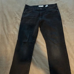 Svarta Replay Anbass jeans - Svarta jeans från Replay, modell Anbass. Klassisk femficksdesign med raka ben och diskret tvättad look. Jeansen har normal passform och är tillverkade i mjukt denimtyg med stretch för extra komfort. Perfekta för en stilren och avslappnad outfit.