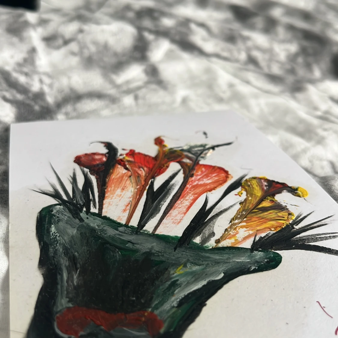 Oljemålning av blombukett - 1