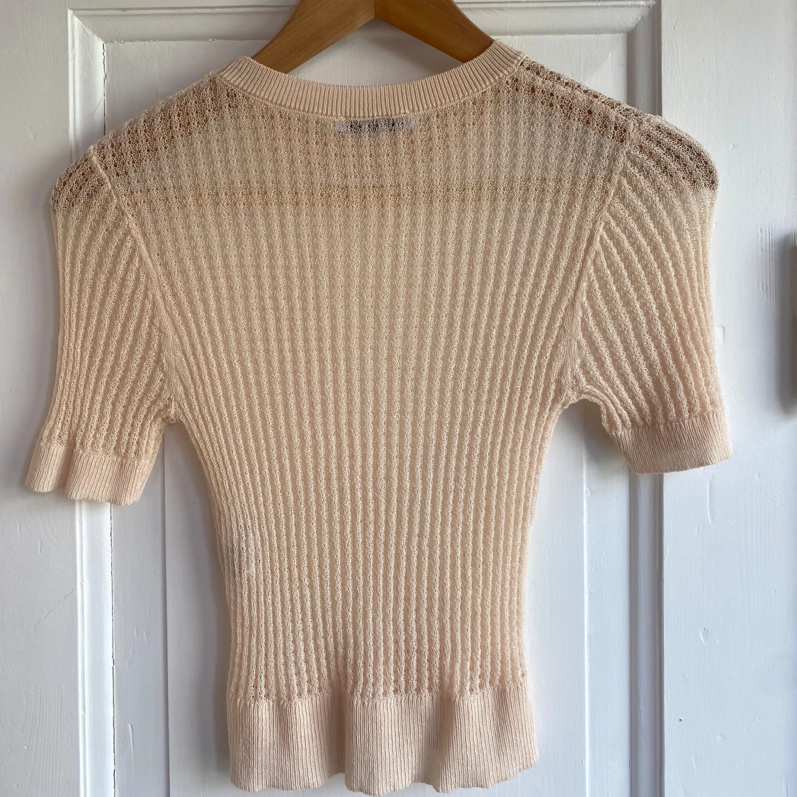 Beige ribbad topp från Zara - 1