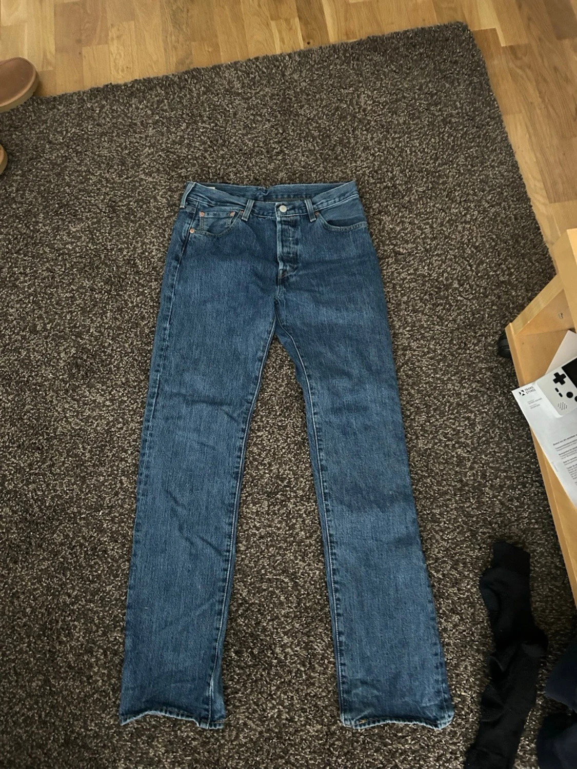 Levi's 501 blå raka jeans