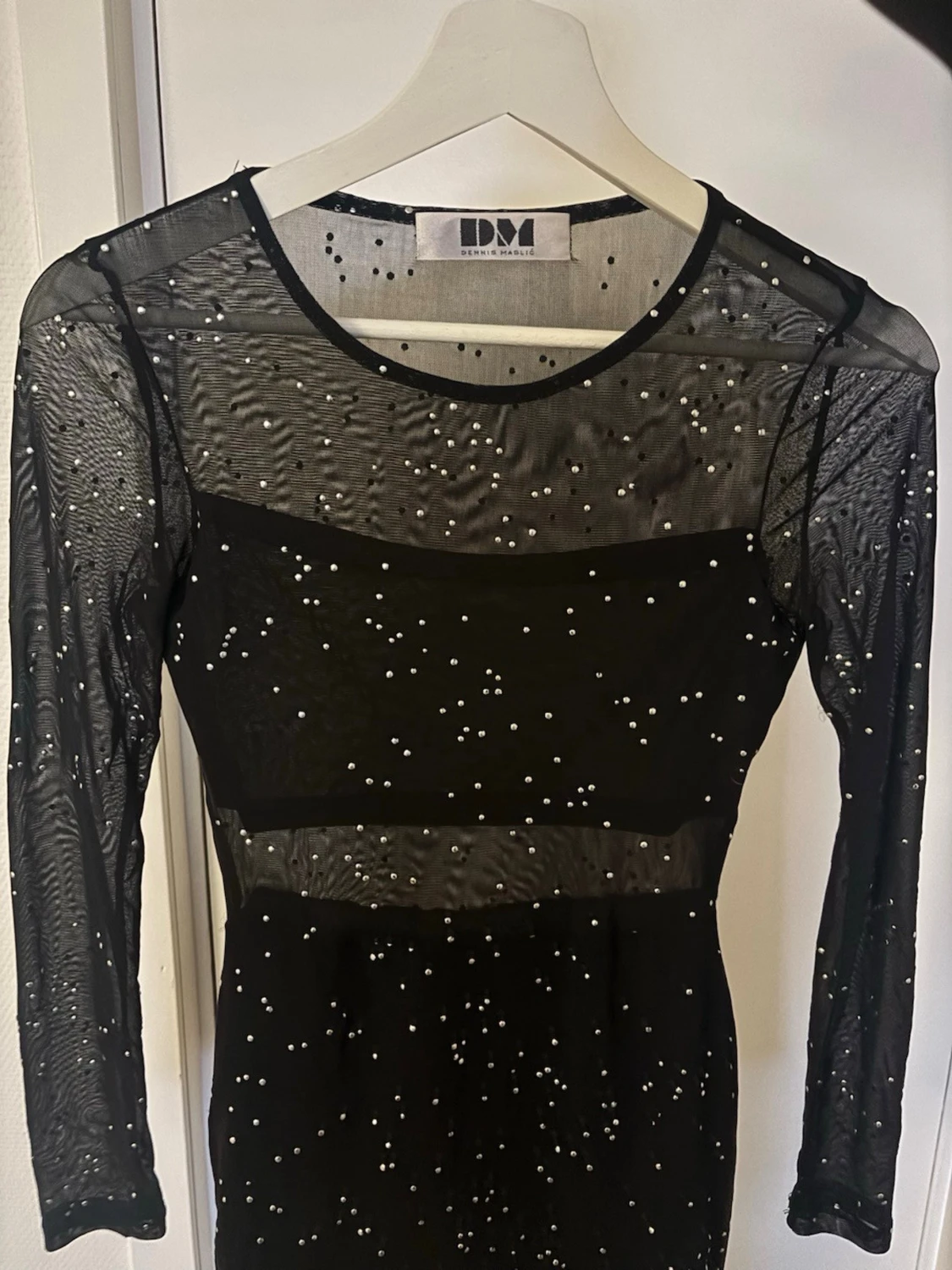 Svart glittrig meshklänning DM - 1