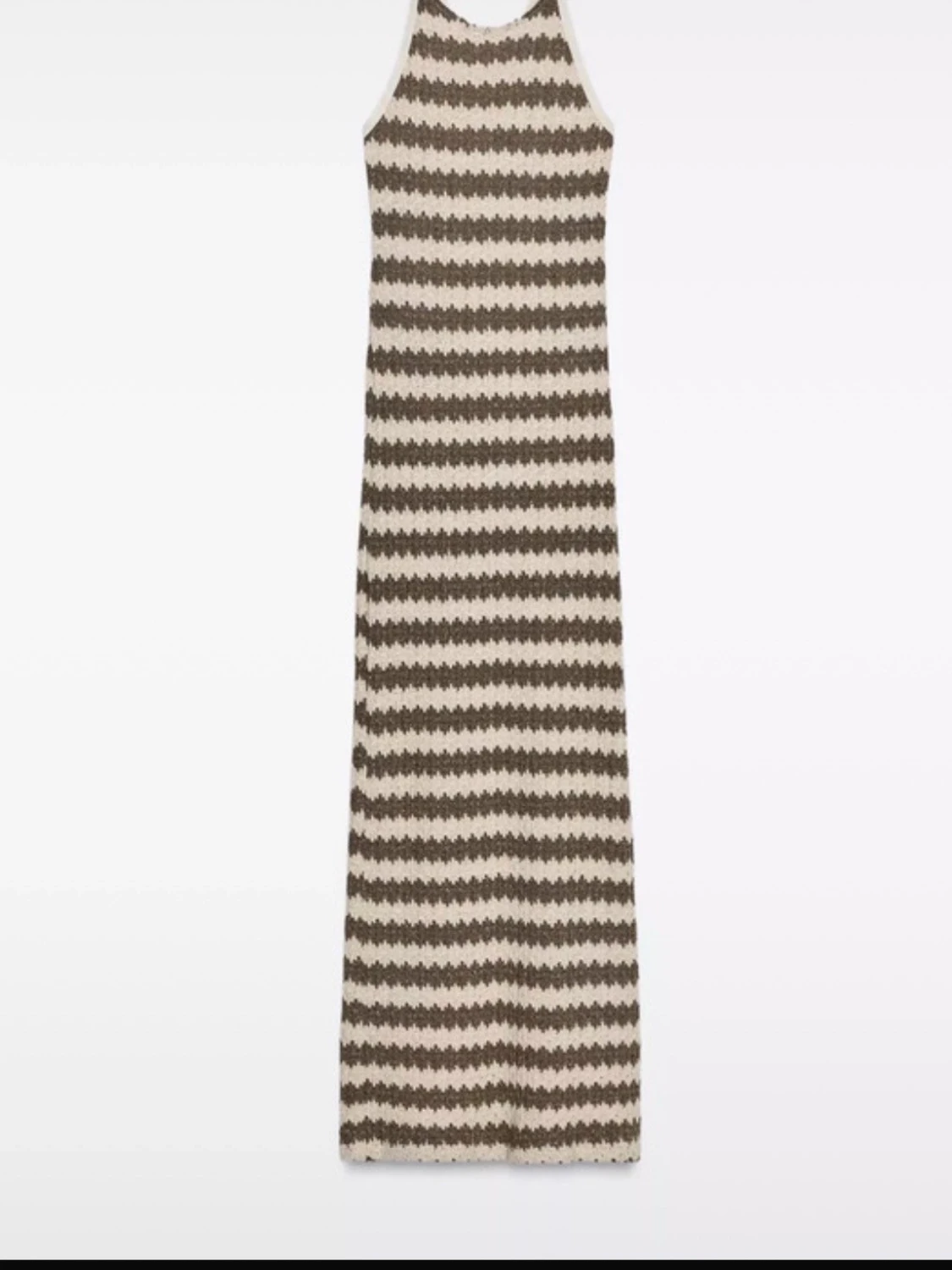 Randig långklänning med öppen rygg - 2