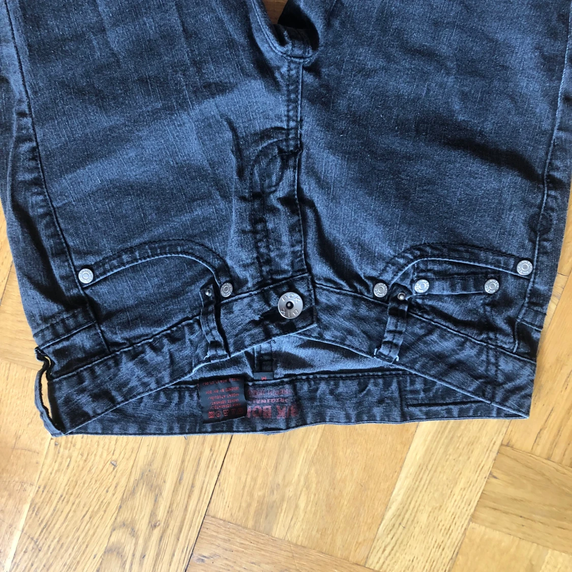 Grå lågmidjad/mid  jeans - 92