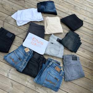 SLIM JEANS BULK (ENDAST BULK, ALLT I ETT ) 12 par  Storlekar 30-33 Märken som Nudie jeans, Lindeberg diesel, pierre cardin,Lee