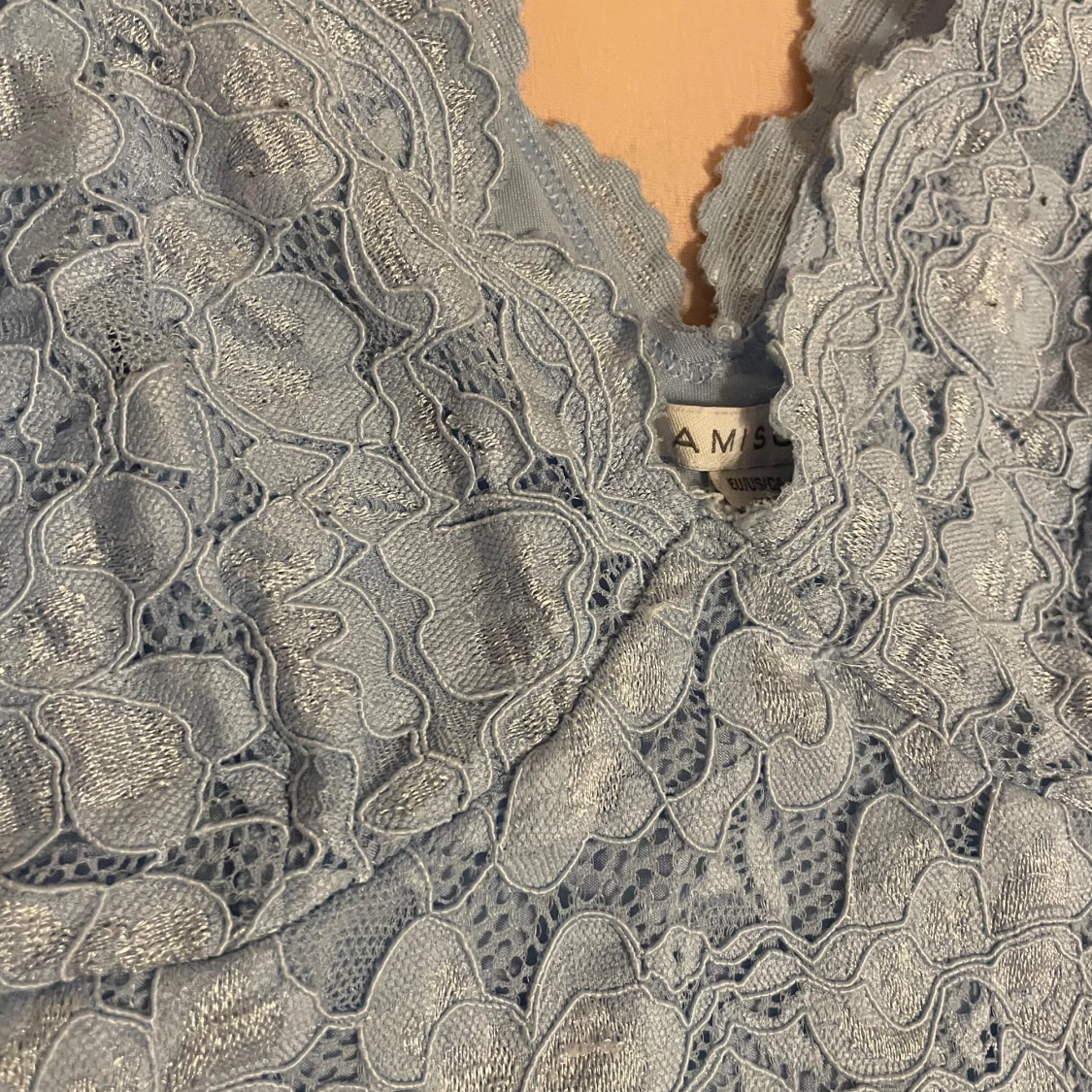 Ljusblå spetslinne - 90