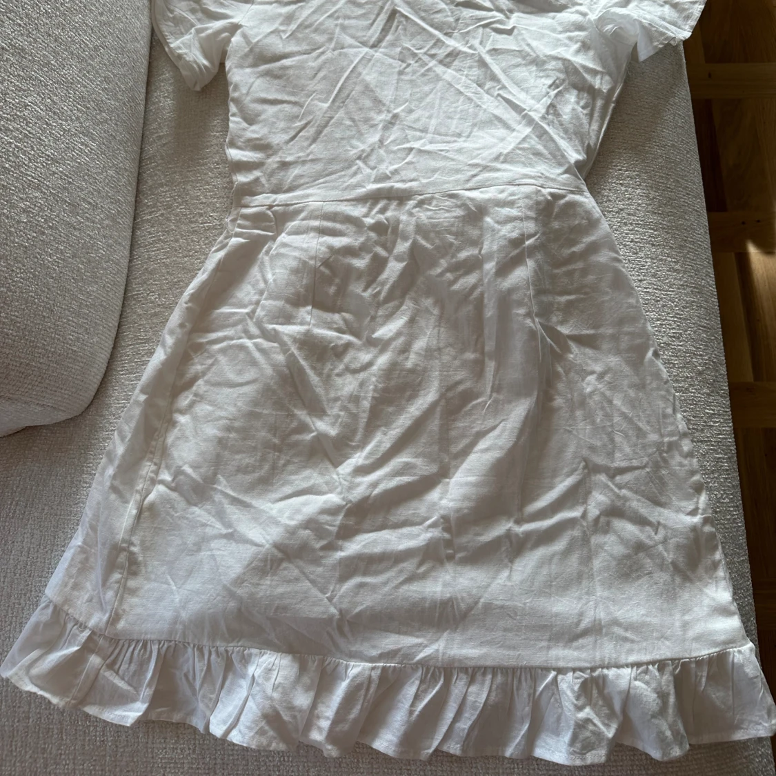 Vit Linneklänning - 90