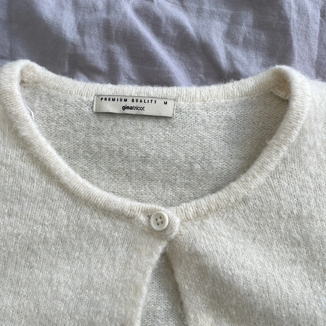 Vit stickad tröja  - 90