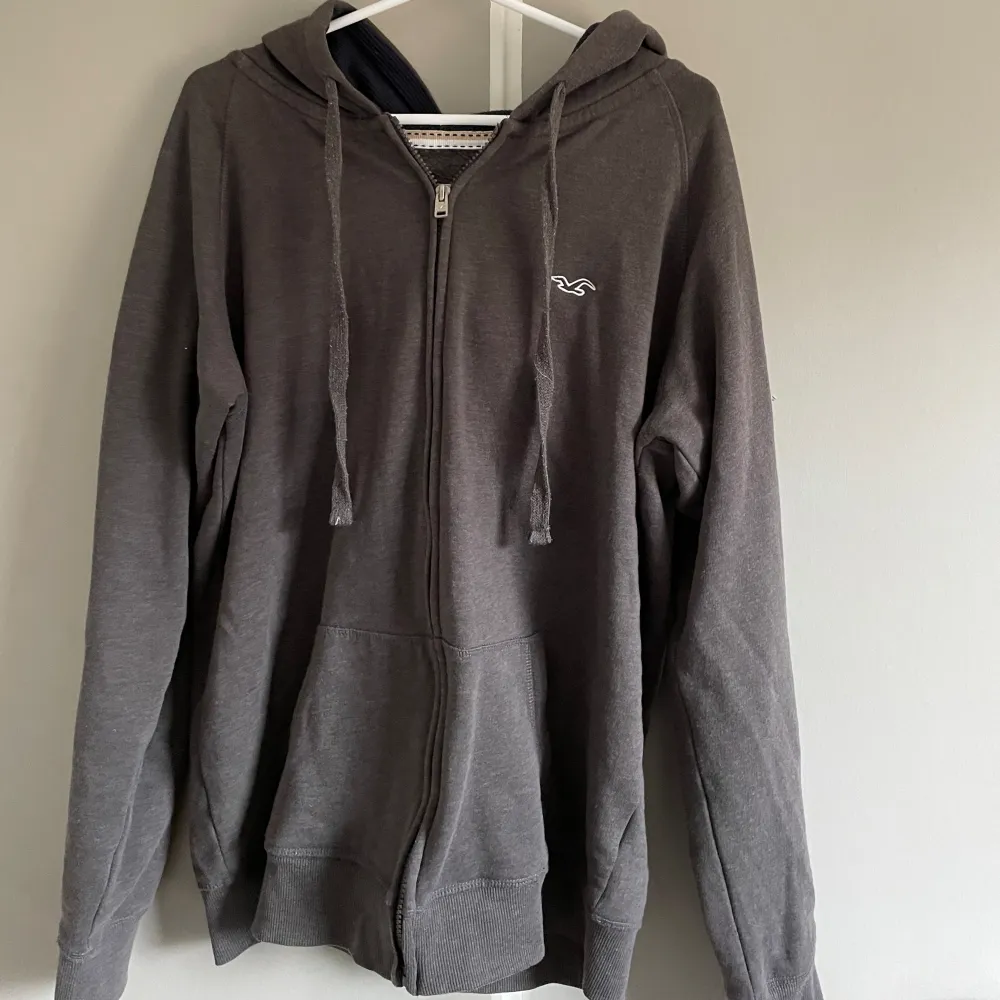 hoodie från hollister, aldrig använd men köpt i nyskick på second hand för 300❤️‍🩹 stl L, passar mig fint oversized som är s/m❤️‍🩹. Hoodies.