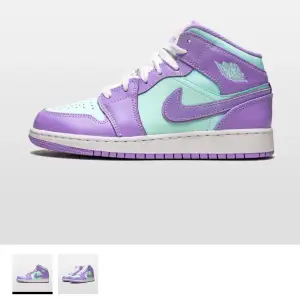 Säljer mina Jordan 1 mid i aqua purple. Skriv för fler bilder eller frågor😇 Säljer billigt då jag ändå använt dem en del men absolut inga större defekter, nypris runt 3000kr💖pris går oftast att diskutera vid snabb affär