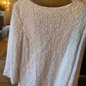 Fin paljettklänning  - Skulle kommit till användning på julafton men då den är för kort för mig hände det inte. Knytbar rosett på ryggen.