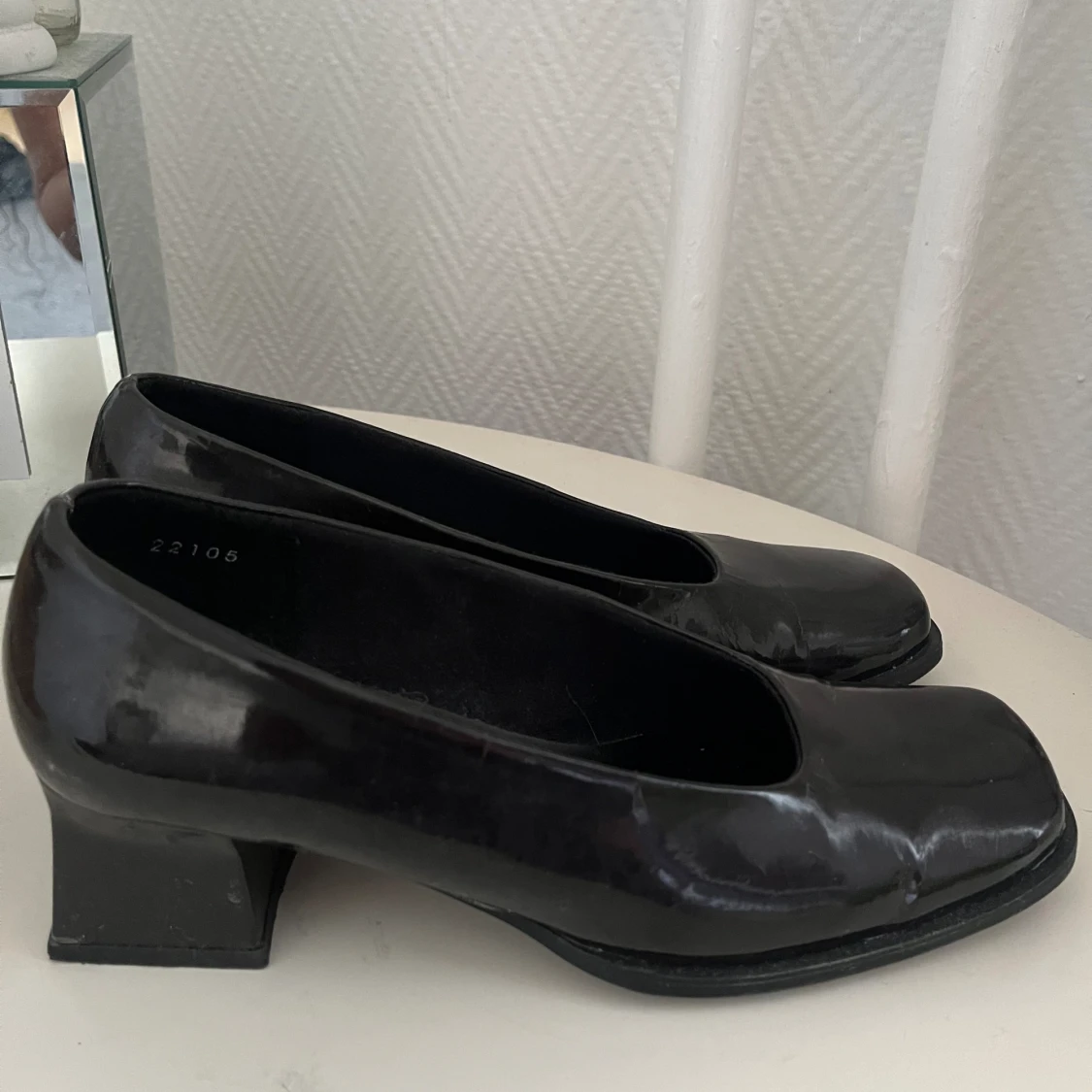 Dark brown square toe heels  - 90