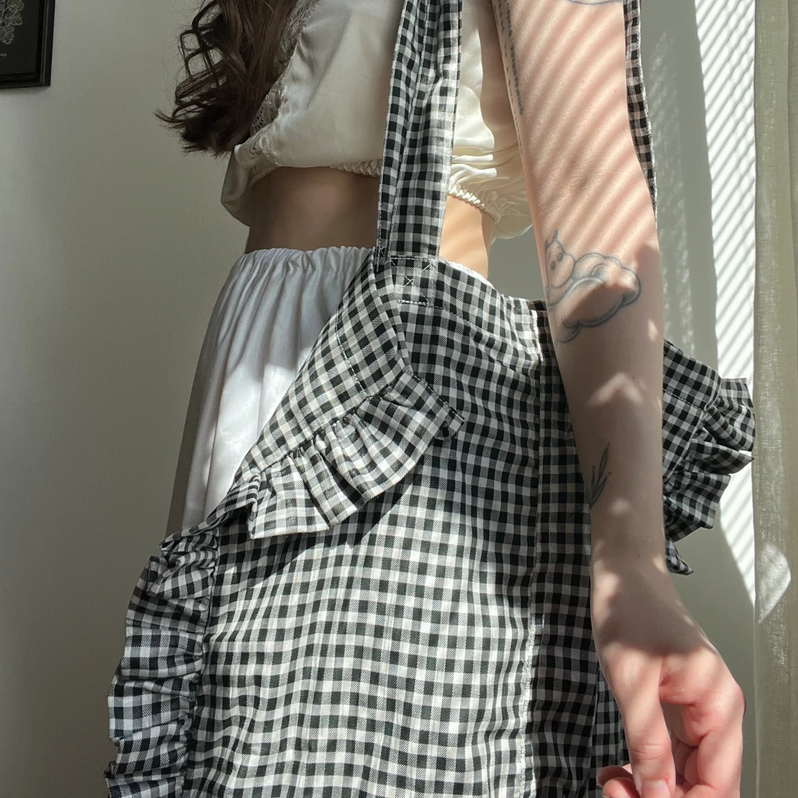 Rutig tygväska från Beyond Retro