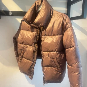 Brun kort dunjacka - Brun kort dunjacka, använd fåtal gånger