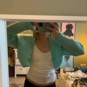 Mohair kofta - Såååå fin turkos mohair kofta!💞🫰