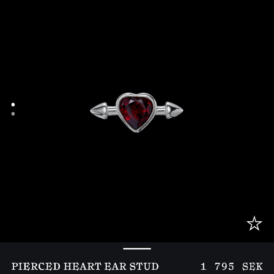 Pierced heart ear stud Maria Nilsdotter 