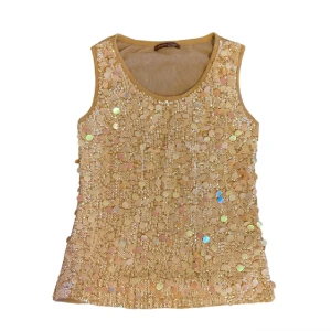 Guld paljett topp - Dubbelt mesh lager. Står ingen storlek men sitter som en S. Kontakta vid intresse <3