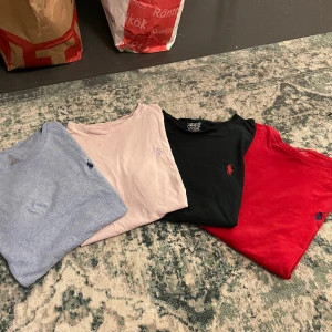 Ralph Lauren t-shirt - Fint skick. Alla har samma passform och skick som den svarta på galgen. Kunde bara posta tre bilder men skriv om du vill ha bilder på de andra tishorna också. Säljer en för 200 eller två för 300. 