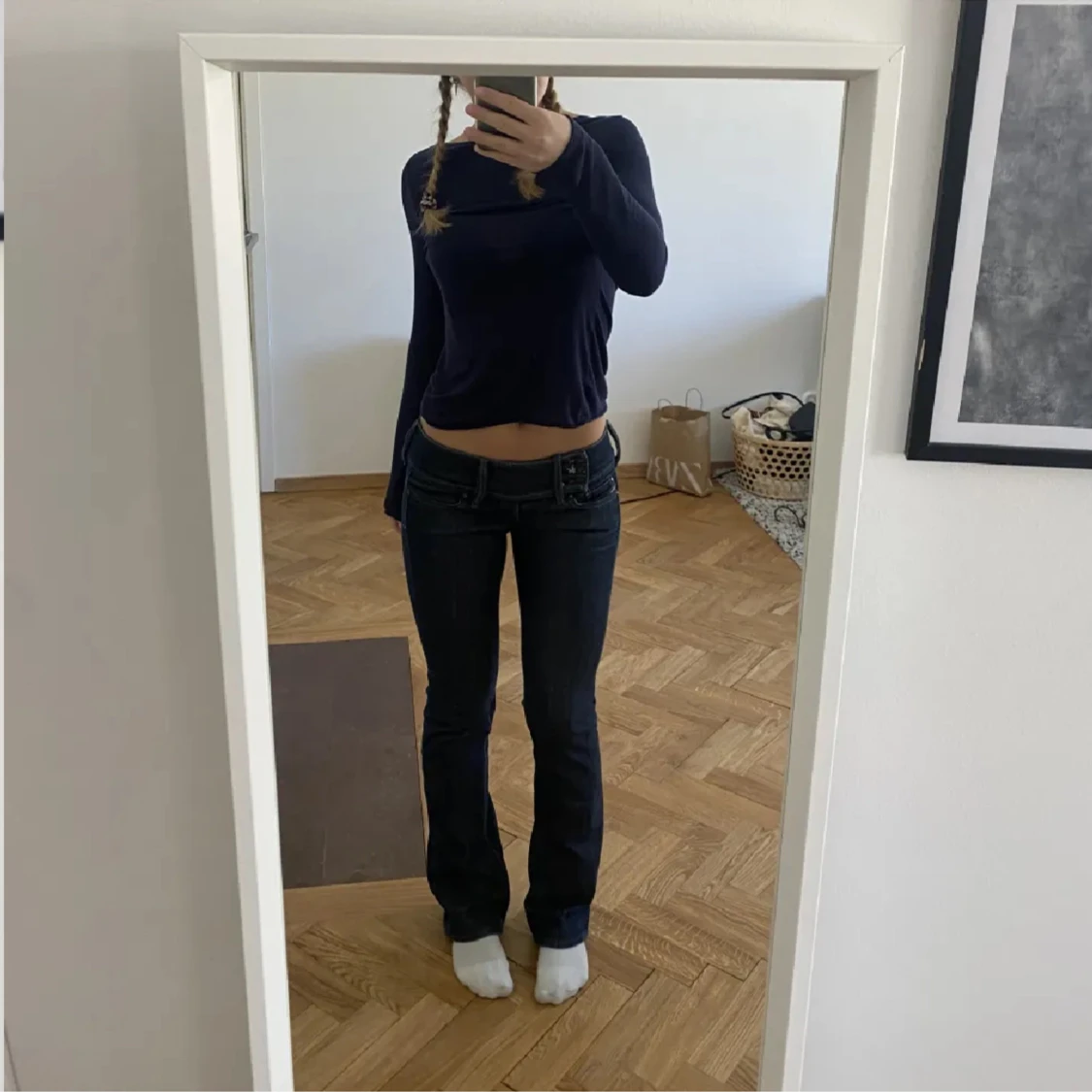 Sjukt snygga låg midjade vintage byxor!  - 91