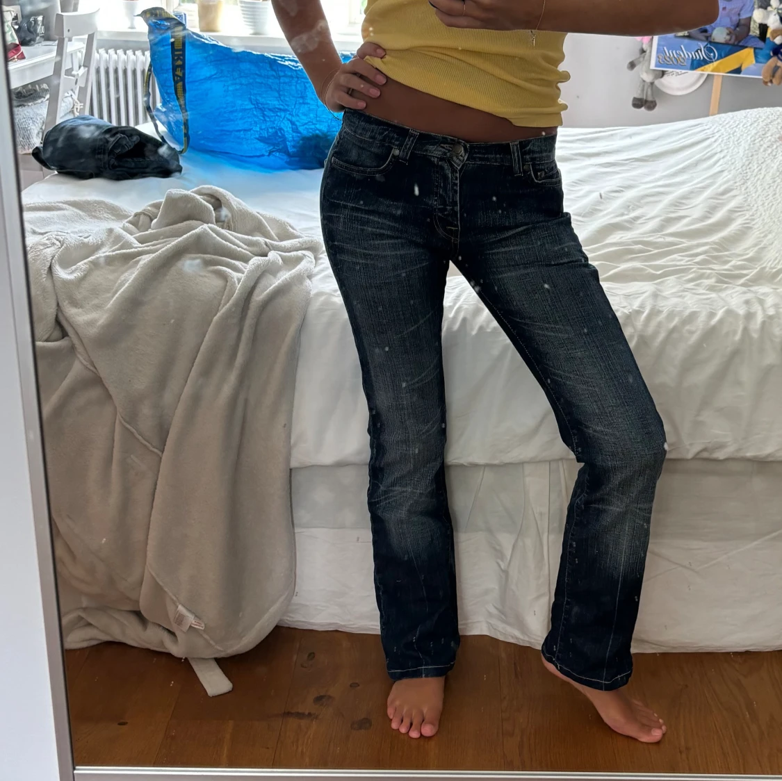 Lågmidjade bootcutjeans  - 90