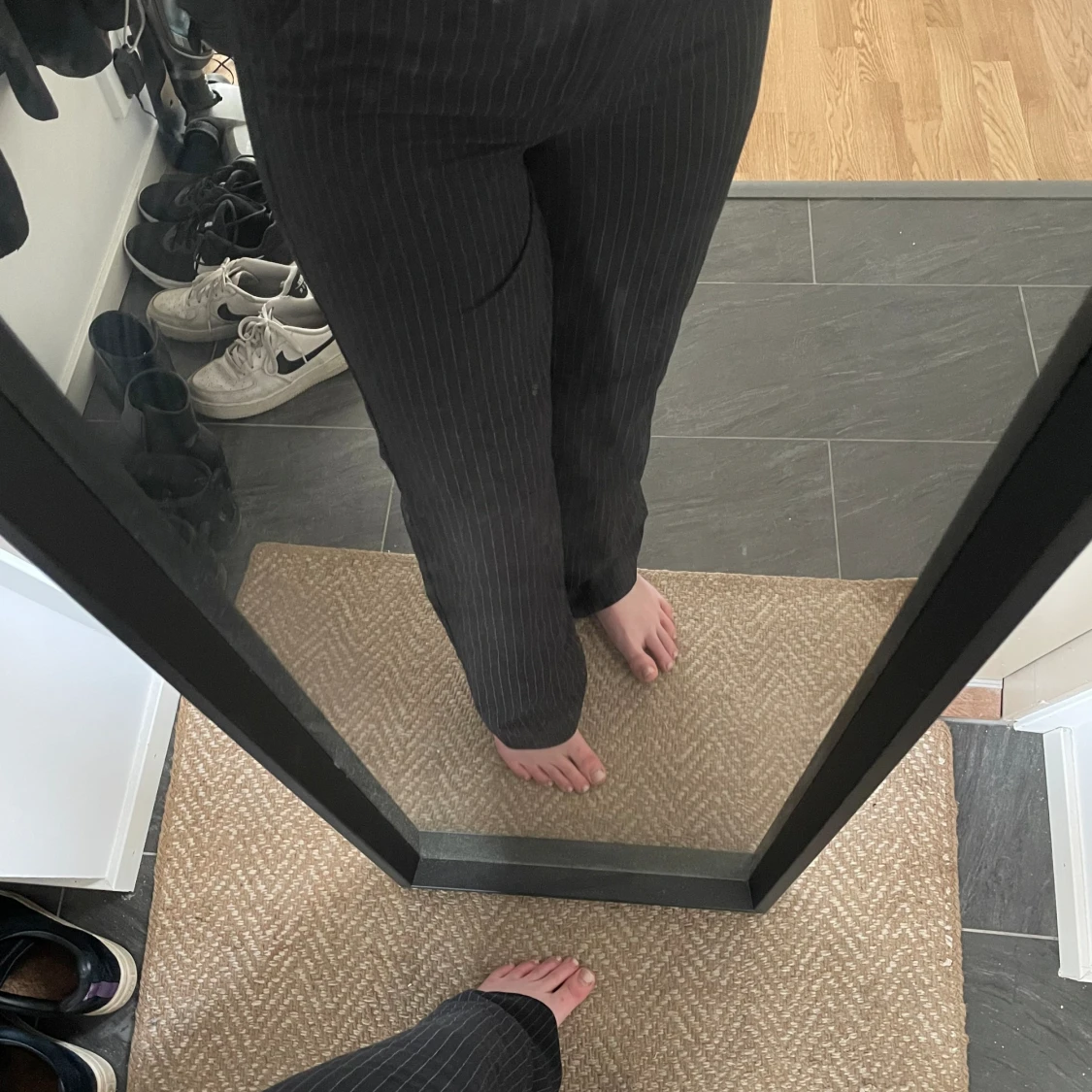 Randiga kostymbyxor madlady