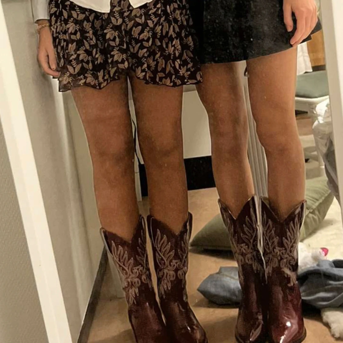 Vinröda cowboyboots - 90